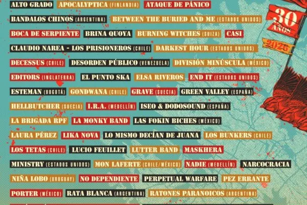 El cartel de los 30 años de Rock al Parque