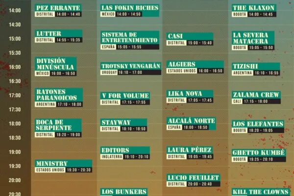 Programación Rock al Parque 2026: horarios y artistas